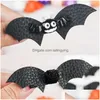 Acessórios de cabelo 2 Pcs Halloween Crianças Pins Morcegos Decoração Engraçada Hairpins Menina Drop Delivery Bebê Crianças Maternidade Dh0Rp