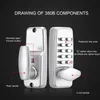 380B Digital Password Door Lock Mechanical Code Keyless Entry Door Lock Waterproof Generation Password Electronic Lock 201013205E