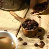Kaffe skopor trä mjölkpulver sked böna mätskedar bönor mark skopa kök