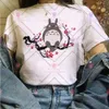 Akne Studio Totoro Studio Ghibli Harajuku Kawaii T Shirt Kadınlar Ullzang Miyazaki Hayao Tshirt Komik Karikatür T-Shirt Sevimli Anime Üst Tee Fe 739