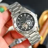 Mens Watches Hollow Automatic Mechanical Watches 41mm Fine Stainless Steel Wristband Sapphire Glass Waterproof Chrongraph Wristwatches Montre de Luxe