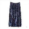 Cool Super Fringe Cearsins Pockets Hip Spódnica spódnice jedno tempo ciężkiego koloru koralika Uprawiaj One Morality Dress 240228