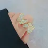 Vanity Case Nail Four Van Clover Cleaf v Gold High Ding Butterfly Pierścień White Fritillaria Double Full Diamond Ring Blue Turquoise Fashion Precision Edition