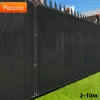 Nets Black Fence Privacy Screen, Commercial Outdoor Backyard Shade Windscreen Mesh Fabric 3 Years Warranty (Customized Set of 1