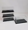 Lagringslådor BINS KLAR Akryl Display Case Perspex Box 10cm L Plast Vit bas Dammtät2474021