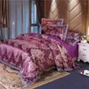 Set di biancheria da letto Lenzuolo copripiumino in pizzo Set doppio Jacquard in raso europeo di fascia alta Quattro pezzi