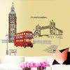 Stickers Londen Dubbeldekker Bus Muurstickers Verwijderbare Sticker Creatieve Kunst Muurschildering Home Decor Decoratie Groot