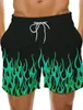 Shorts pour hommes Coloré Flame Mens 3D Maillot de bain imprimé 2024 Summer Fashion Swim Beach Tennis Sports Fitness Ice