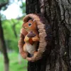 Sculptures Cute Squirrel Tree Hugger Yard Art Outdoor Tree Hole Statues Decor Novelty Garden Decoration Outdoor Yard Art Sculpture