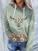 Dameshoodie Sweatshirt Pullover Vintage Etnisch Neon Geometrisch Street Casual Top met lange mouwen 240227