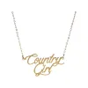 Collana con nome ragazza country Collana con targhetta personalizzata per donne Regalo di compleanno per ragazze Gioielli per migliori amiche per bambini Acciaio inossidabile placcato oro 18k