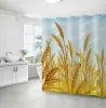 Perdeler Nordic Style Yeşil Bitki Perdeler Su geçirmez kumaş kumaş banyo dekorasyon tedarik yıkanabilir banyo odası perde douche