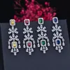 ANGELCZ exclusif Dubai ensemble de bijoux de mariée pour femmes jaune cubique zircone gland carré goutte collier boucles d'oreilles AJ199 240311