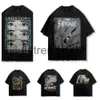 TKPA MENS TSHIRTS 스트리트 만화 인쇄 Y2K 세척 낡은 짧은 슬리브 티셔츠 남성과 여성 하이 스트리트 중국 체계 브랜드 SD