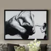 Nuomege Black and White Boxer Picture Canvas Paintingsプリントウォール写真