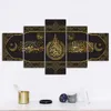 Golden Koran arabisk kalligrafi Islamisk väggkonst affisch och skriver ut muslimsk religion 5 paneler duk målar heminredning bild 2102307