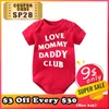 Love Mommy Daddy Club Vestiti per neonati Vestiti per bambini in cotone Easy Snap Pagliaccetto Pagliaccetti per bambini Ragazza Vestiti per neonati Body Designer per bambini Tutine Tute