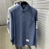 Thoms Physical Tb Four Bar Camicia di jeans blu per coppie Camicia casual a maniche lunghe Top Brownee