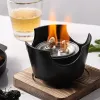 Grills Mini BBQ-grill in Japanse stijl met houten basisbrander Alcoholkachel Creatieve thuisbarbecue Grill buiten koken Vleesgereedschap