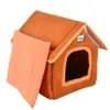 Zwinger faltbares Haustier-Haus-Bett-Nest mit Matte weicher Winter-Hundewelpen-Sofa-Kissen-Zwinger-Hundekatze-F sqckfJ sports2010238q