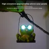 Sculpturen Solar Kikker Lamp Leuke Kikker Beeldje Zonne-licht Voor Tuin Decor Outdoor Solar Beeldje Ornament Schommel Schommel Tafeldecoratie