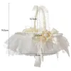 Paniers Décoration De Mariage Dentelle En Peluche Blanc De Mariage Fleur Fille Panier De Fleurs Artisanat Fournitures De Mariage Fournitures De Fête De Douche Nuptiale Faveur