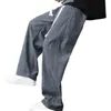 Pantalon pour homme confortable en polaire pour temps froid, survêtement épais en peluche, taille élastique, jambes larges, pantalon de sport doux, hiver