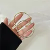 Bangle Trendy Simple Irregular Mobius Twist Open Cuff Bracelets For Women Gold Color Adjustable Jewelry Noeud Armband Pulseiras