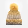 Berets INS Hat Fur Pom Poms Women Outdoor Warm Skullies Beanie Winter For Female Knitted Thick Cap Christmas