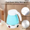 Electric Folding Kettle Silicone 304Stainless Steel Compression Foldable Kettle for Travel Camping Mini Portable Electric Kettle 240228