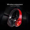 Bluetooth Over Ear Headphones Deep Bass Colorful LED 조명 마이크 경량 무선 접이식 Hifi 스테레오 이어폰이있는 헤드셋