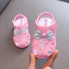 Summer Sandals Shoes Sweet Sweet Fashion Children Leathers Princesses Shoes For Girls Baby Breattable Hoolow Out Bow Shoes 240301