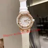 Women Watch 37mm Quartz Travel Time Inlay 32 pieces Diamond Girl Watches 15500ST Silicone Strap Sapphire mirror surface