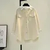 Blusas femininas camisa feminina e blusa primavera emendada moda solta manga longa tops jaqueta de veludo roupas t252