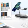 5 I 1 Magnetic Wireless Charger Stand för Apple iPhone 14 13 12 15 Pro Max Watch 8 7 AirPods induktion USB QI Fast Charging Station med LED -ljus