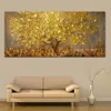 Handgemaltes LNIFE Goldener Baum Straßenbild Ölgemälde auf Leinwand AbstractScenery Bilder Wandkunst Straßenlandschaftsgemälde T20242K