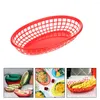 Ensembles de vaisselle 12 pcs Chips Panier Paniers de rangement Assiette de fruits Plateau de service en plastique rapide