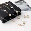 Vannis clee fPendant Necklaces 10 Diamond rope chain necklace with Earrings Fashion Classic Clover Designers Necklace Chains Rose Gold Silver