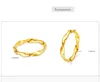 Cluster Ringen 1PCS Pure 999 24K Geel Gouden Ring Vrouwen Twist Patroon Cirkel 5D Harde Ambachten AMERIKAANSE Maat 5-8