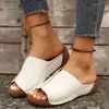 Slippers Sandals New Roman style sloping heel sandals for women in summer 2024 trendy and comfortable large sizesH240313