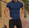 الرجال الرياضيين Tee Polos T-Shirt Top Litness Pitness Short Sleeve Blouse Casual Slim Fit Summer Summer Breatable Bodybuilding 240313