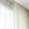 Cortina de poliéster semitransparente cortinas japonesas simplicidade monocromática decoração de sala de estar e quarto