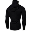 2024 Men Solid Black Gray Hoodie Long Sleeve Hooded Sweatshirt for Man Sports Fitness Gym Running Casual Pullover Tops 240307