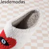 Pantofole Jesdemodas Scarpe da casa invernali calde da donna Occhi diabolici Fuzzy Comode Cuore Suola piatta Sorriso divertente Scarpe casual da donna per la casa