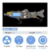 낚시를위한 전기 미끼 wobblers 4- 세그먼트 수영 베이트 충전식 미끼 크랭크 베이트 플래싱 LED 라이트 로봇 낚시 루어 240306