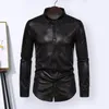 Men's Casual Shirts Snakeskin Bronzing Printed Shirt Spring And Autumn Lapel Long-sleeved Single-breasted Slim Club Wear