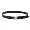 Designer Genuine Leather Belt on Sale Ceinture Luxe Women Belts Formal Shiny Golden Sier Buckle Width 2.5cm 1.8cm