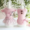 Milk shake em pó meninas colete e vestidos para cães roupas para animais de estimação cor rosa vestido roupas para cães bens gatos apparel297f