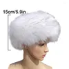 Berets Cap Beanie Hat Quente Grosso Ao Ar Livre Inverno Mulheres Faux Fur Pelúcia Estilo Russo Fluffy Caps Feminino Elegante À Prova de Frio Neve