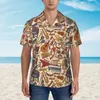Chemises décontractées pour hommes Vintage Music Hawaii Shirt Hommes Beach Disco Art Manches courtes Y2K Funny Graphic Blouses surdimensionnées